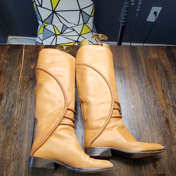 L'idea tan tall boots calf high 37